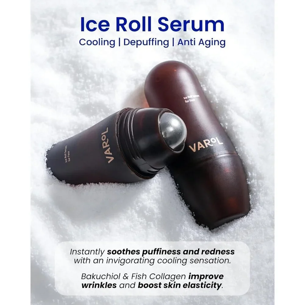 Ice Roll Serum Face Puffy Eyes Under Eye Bags & Collagen for Wrinkles 1.69 Fl Oz